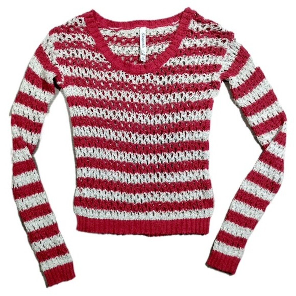 Aeropostale Long Sleeve Knit Sweater Womens Extra Small Striped Stretch